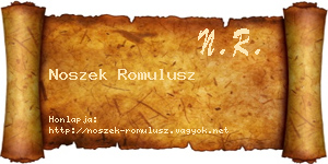 Noszek Romulusz névjegykártya